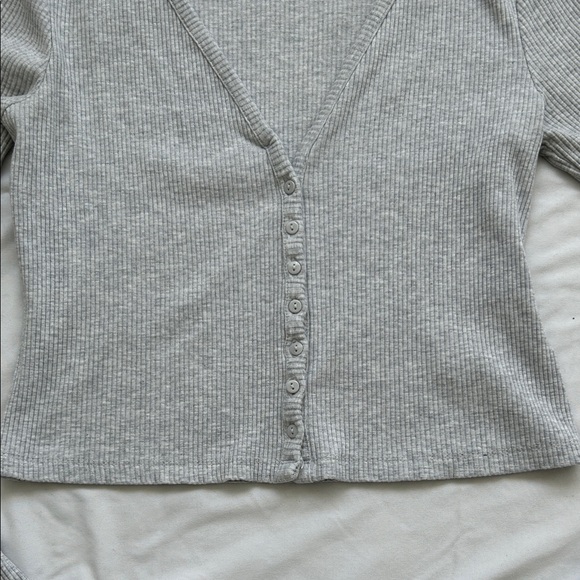H&M Gray Ribbed Cardigan - Size S - Picture 4 of 6